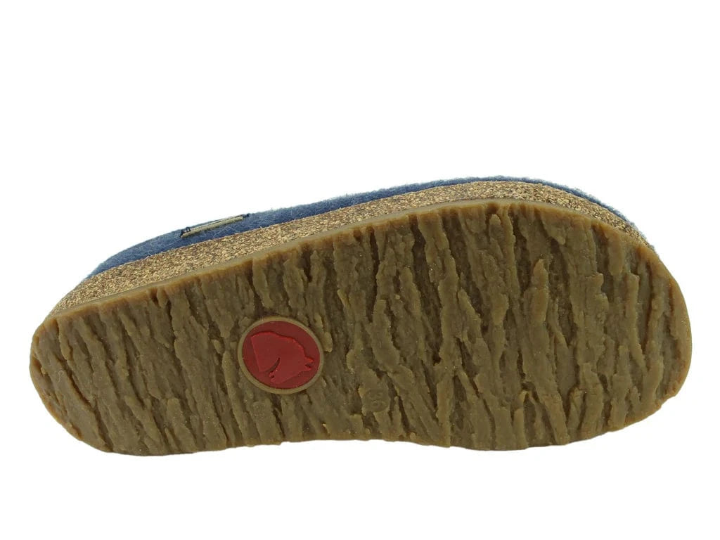 Haflinger Slippers - Open Heel Haflinger Unisex Grizzly Ski Slippers- Jeans