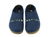 Haflinger Slippers - Open Heel Haflinger Unisex Grizzly Ski Slippers- Jeans