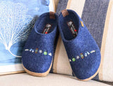 Haflinger Slippers - Open Heel Haflinger Unisex Grizzly Ski Slippers- Jeans