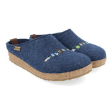 Haflinger Slippers - Open Heel Haflinger Unisex Grizzly Ski Slippers- Jeans