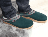 Haflinger Slippers - Open Heel Haflinger Unisex Grizzly Slippers GZ108- Pine