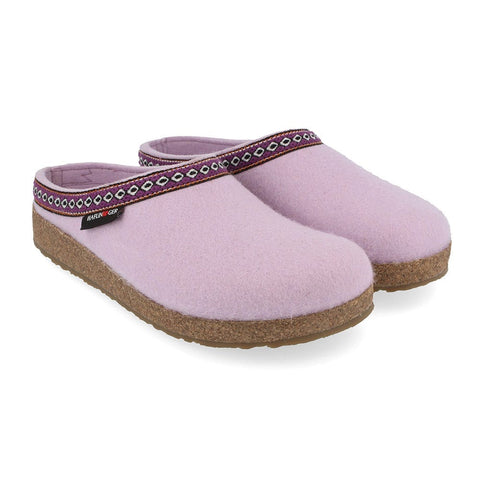 Haflinger Slippers - Open Heel Haflinger Unisex Grizzly Slippers GZ126- Lilac