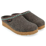 Haflinger Slippers - Open Heel Haflinger Unisex Grizzly Slippers GZ14- Grey