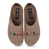 Haflinger Slippers - Open Heel Haflinger Unisex Grizzly Wanderlust Slippers- Hiking Earth