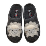 Haflinger Slippers - Open Heel Haflinger Women's Flair Lamby Slippers- Anthrazit