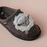 Haflinger Slippers - Open Heel Haflinger Women's Flair Lamby Slippers- Anthrazit