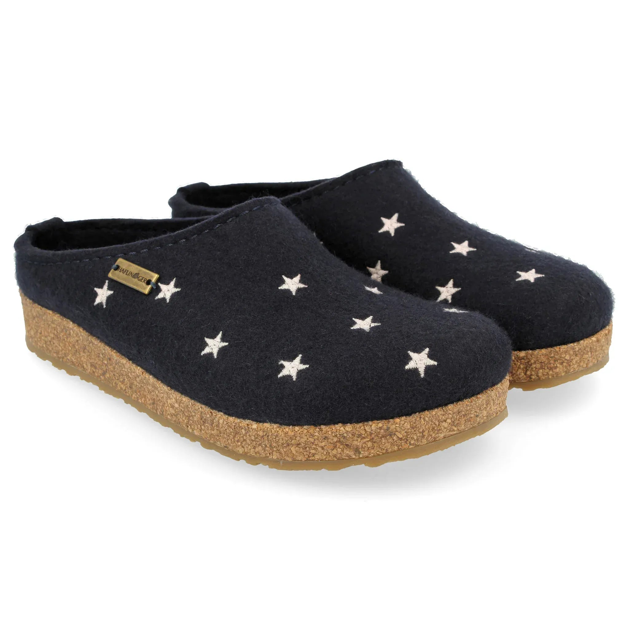 Haflinger Slippers - Open Heel Haflinger Women's Stelline Slippers- Navy