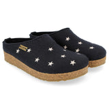 Haflinger Slippers - Open Heel Haflinger Women's Stelline Slippers- Navy