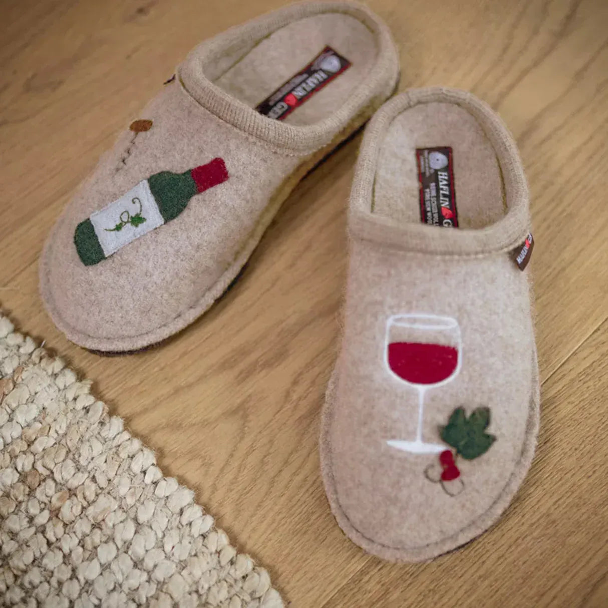Haflinger Slippers - Open Heel Haflinger Women's Wine Time Slippers- Beige