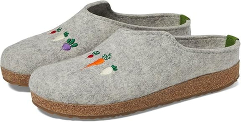 Haflinger Slippers - Open Heel Silver Gray / 35 EU / M Haflinger Unisex Classic Grizzly Slippers Roots - Silver Gray