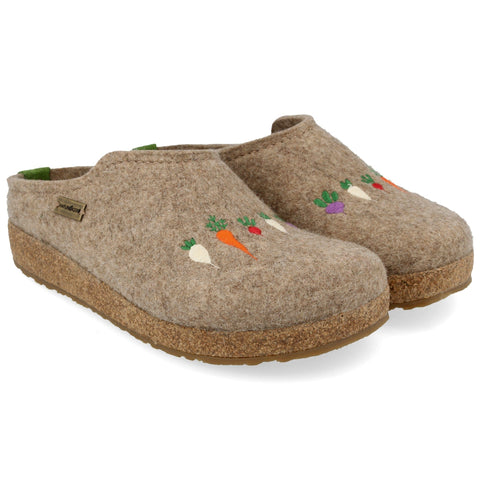 Haflinger Slippers - Open Heel Torf / 35 EU / M Haflinger Unisex Classic Grizzly Slippers Roots - Torf