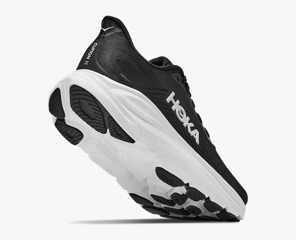 Hoka Athletic Sneakers Hoka Men's Clifton 11 Running Shoes- Black/ White