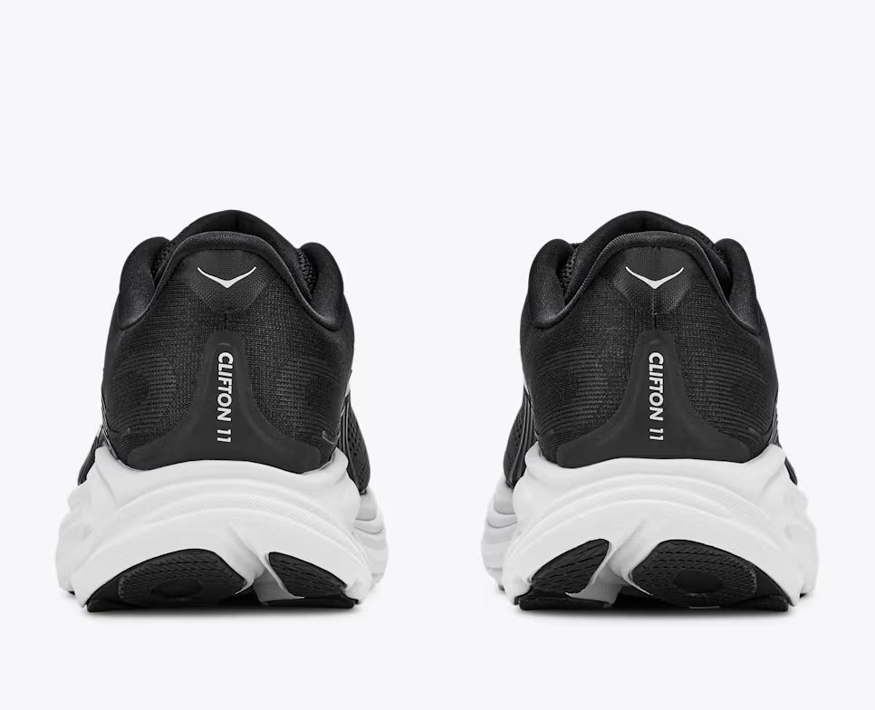 Hoka Athletic Sneakers Hoka Men's Clifton 11 Running Shoes- Black/ White