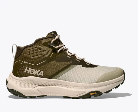 Hoka Hiking & Athletic Boots Hoka Men's Transport Hike Gore-Tex Hiking Boots- Spruce Green/ Oyster Mushroom