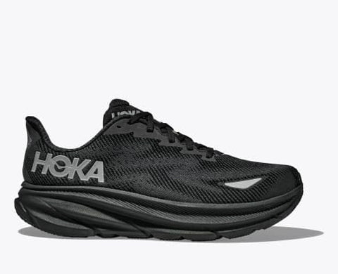 Hoka One One Running Shoes 7 / D (Medium) / Black Hoka One One Mens Clifton 9 GTX Running Shoes - Black/Black