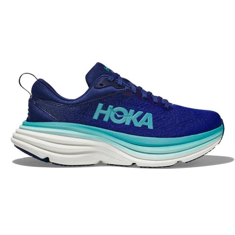 Hoka One One Running Shoes Blue / 5 / B (Medium) Hoka Womens Bondi 8 Running Shoes - Bellwether Blue/Evening Sky