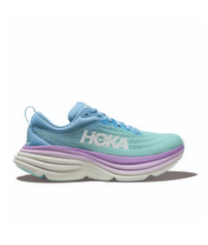 Hoka One One Shoe Airy Blue/ Sunlit Ocean / 5 / D (Wide) Hoka Womens Bondi 8 Running Shoes (Wide)- Airy Blue/ Sunlit Ocean