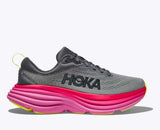 Hoka One One Shoe Grey / 5 / B (Medium) Hoka One One Womens Bondi 8 Running Shoes - Castlerock/Strawberry