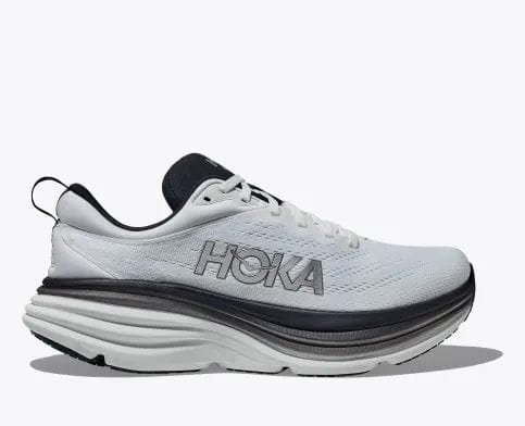 Hoka One One Mens Bondi 8 Running Shoes - White/Black – Sole To