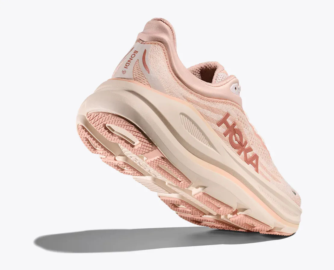 Hoka Running Shoes Hoka Women's Bondi 9 Running Shoes- Rose Cream/ Latte