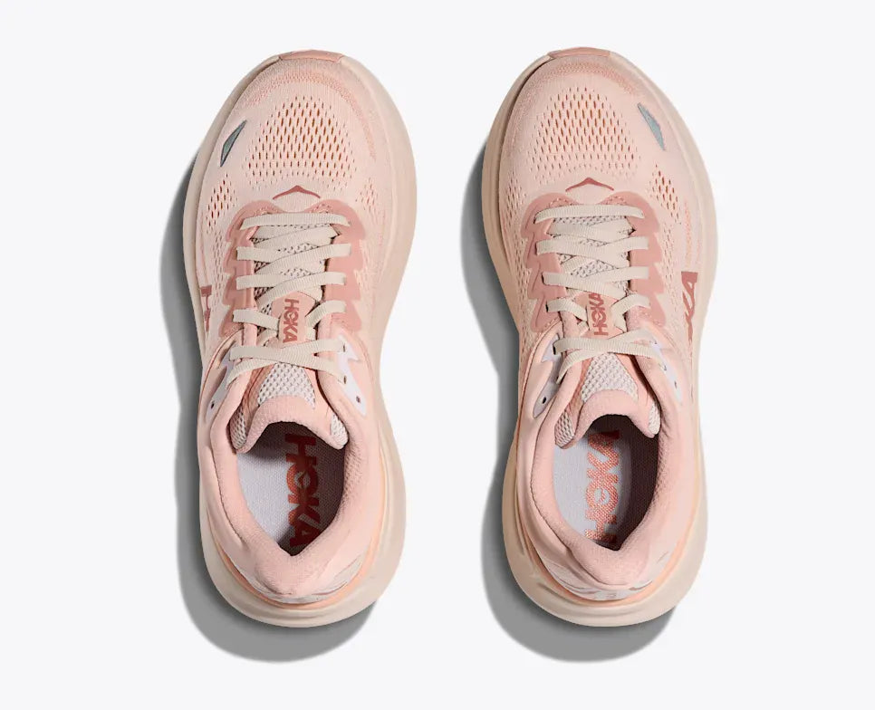 Hoka Running Shoes Hoka Women's Bondi 9 Running Shoes- Rose Cream/ Latte