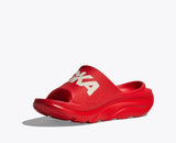 Hoka Slide Sandals Hoka Unisex Ora Athletic Slides- Vermillion/ White