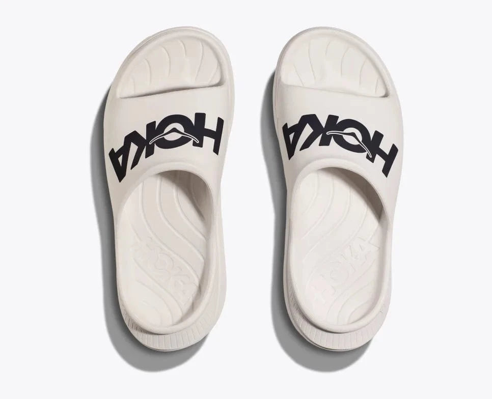 Hoka Slide Sandals Hoka Unisex Ora Athletic Slides- White/ Black