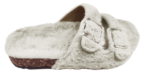 Hue Slippers - Open Heel 6 / Stone Furry Birki
