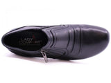Lady Comfort Classic Heels & Pumps Lady Comfort Women's Noelle 02 Zip Heeled Loafers- Black