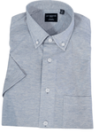 Leo Chevalier Apparel & Accessories Small Leo Knit BD Sport Shirt SS - Light Blue/Grey