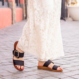 Los Cabos Two-Strap Sandals Los Cabos Women's Doti Sandals- Black