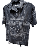 Losan Shirt Small / Black Bandana Style Poplin Short Sleeve Shirt