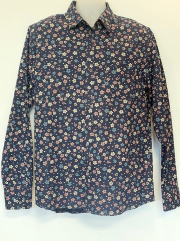 National Standards Apparel & Accessories Med NS Nara Floral Print in Navy Men's Button Down L/S