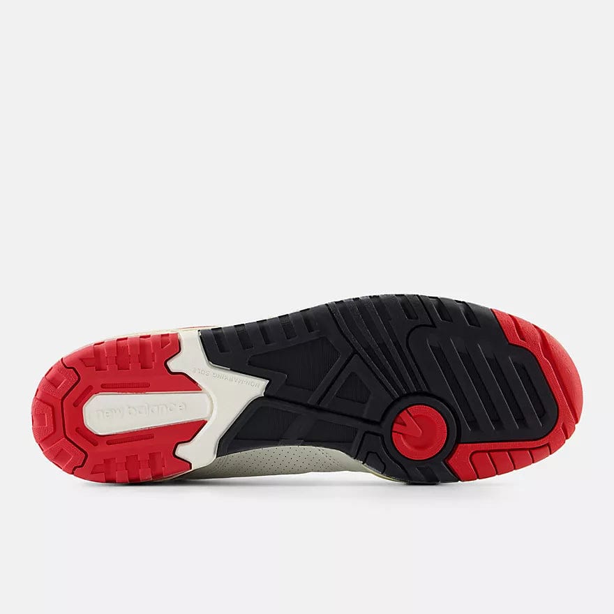 New Balance Lifestyle Sneakers New Balance Mens 550 - Sea Salt with Team Red and Black