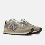 New Balance Lifestyle Sneakers New Balance Unisex 574 Classic Sneakers- Stone Brown/ Red