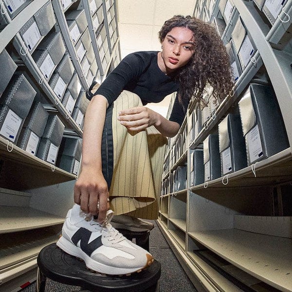 New Balance Lifestyle Sneakers New Balance Women's 327 Sneakers- Beige/Black