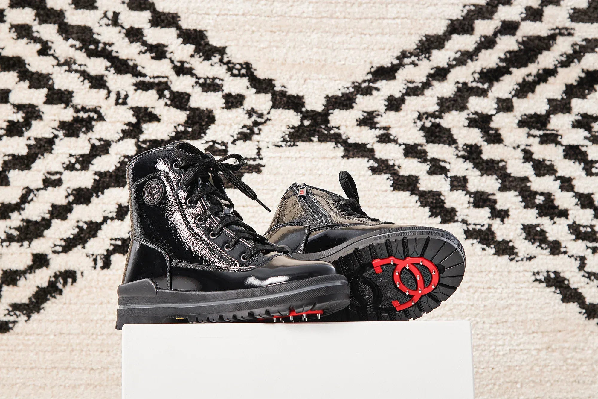 Olang Cleated Boots Olang Women's Spoke Winter Boots- Black Patent