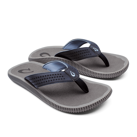 OluKai Flip Flop Sandals Blue Depth/Charcoal / 7 / M (Medium) Olukai Mens Ulele Sandals - Blue Depth/Charcoal