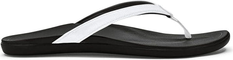 OluKai Flip Flop Sandals Olukai Womens Ho'Opio Sandals - White/ Onyx