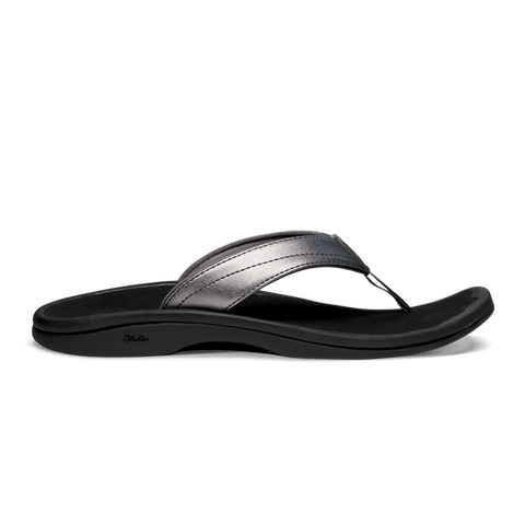 OluKai Flip Flop Sandals Pewter/Black / 5 / B (Medium) Olukai Womens Ohana Sandals - Pewter/Black