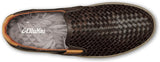 OluKai Lifestyle Slip-On Sneakers OluKai Men's Lae'ahi Lauhala Leather Slip Ons- Dark Java
