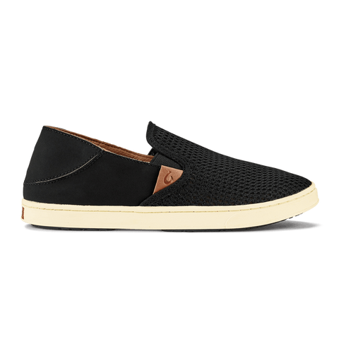 OluKai Lifestyle Slip-On Sneakers Pavement / 6 / M (Medium) OluKai Womens Pehuea Slip On Shoes - Black / Black