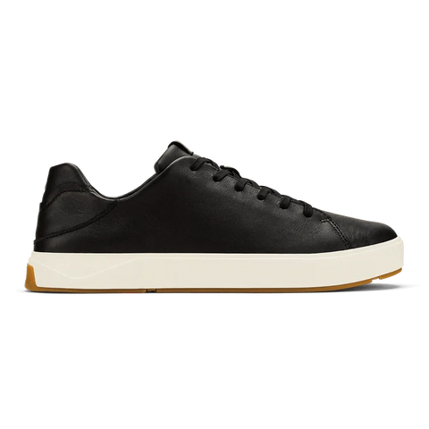 OluKai Lifestyle Sneakers Medium / Black / 8 US OluKai Men's Lae'ahi Li'Ili Leather Sneakers- Onyx/ Onyx