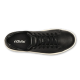 OluKai Lifestyle Sneakers OluKai Men's Lae'ahi Li'Ili Leather Sneakers- Onyx/ Onyx