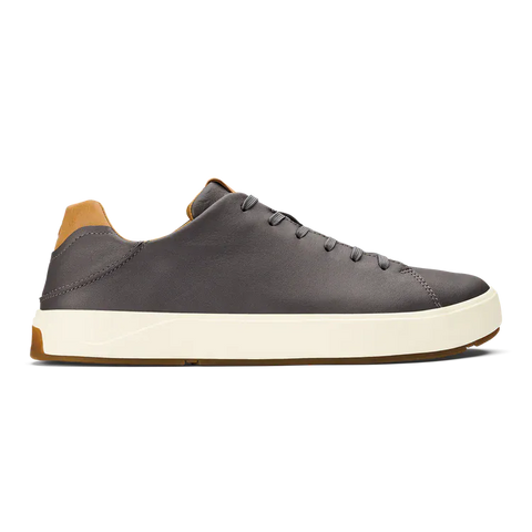 OluKai Lifestyle Sneakers OluKai Men's Lae'ahi Li'Ili Leather Sneakers- Stone/Stone