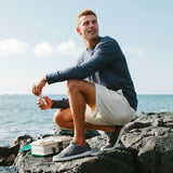 OluKai Lifestyle Sneakers OluKai Men's Moku Pae Slip Ons- Pavement/Vintage Blue