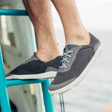OluKai Lifestyle Sneakers OluKai Men's Moku Pae Slip Ons- Pavement/Vintage Blue