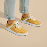OluKai Lifestyle Sneakers Olukai Women's Ha'upu Leather Sneakers- Mustard/Off White
