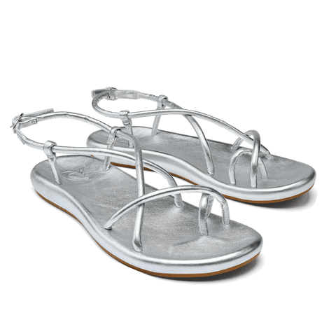 OluKai Summer Sandals WAIAU Women’s Slingback Sandals - Silver