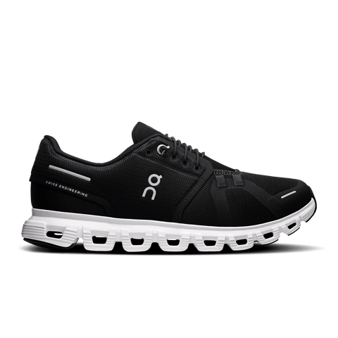 On Cloud Running Shoes Medium / Black/ White / 5 US On Cloud Women's Cloud 6 Running Shoes- Black/ White